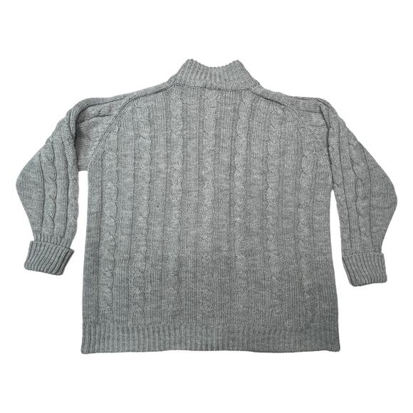 Vintage 80s Sears Men's Gray Cable Knit Cardigan Sweater Chunky Size 44 - Picture 9 of 15